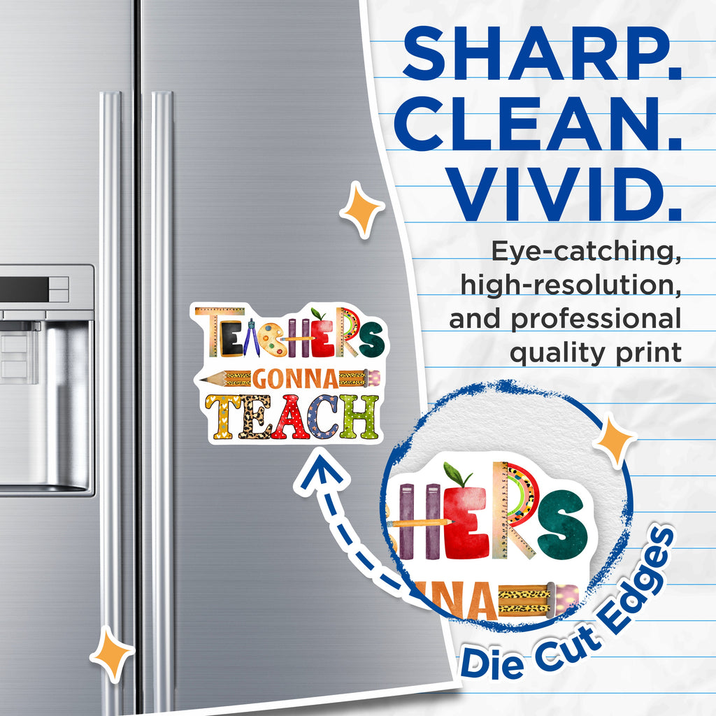 (2 Pack) Teachers Gonna Teach Magnets - Teacher Appreciation Decor - School Staff Recognition - 5 Inches On Longest Side - Thick Durable Magnet - Made in USA - MAG37553