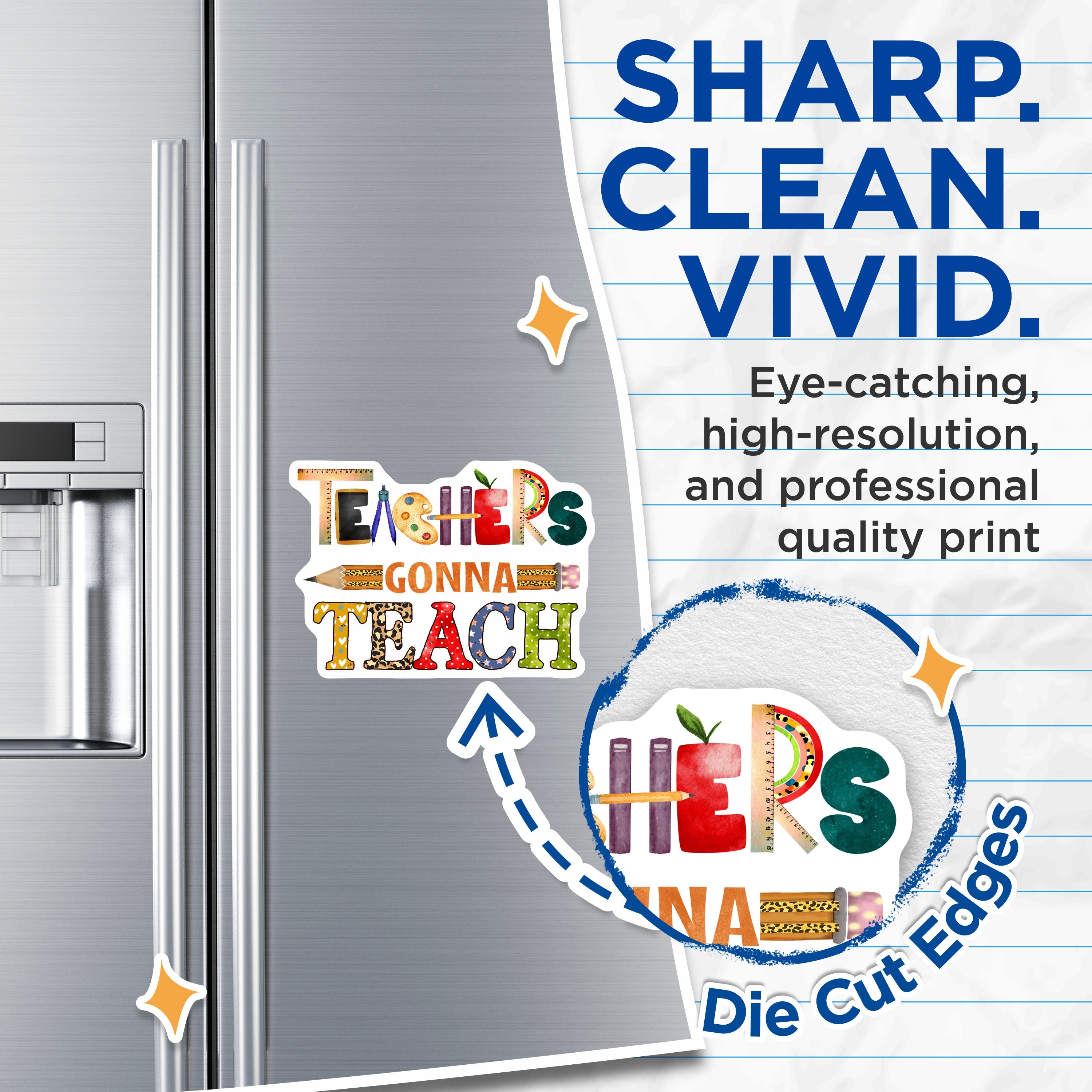 (2 Pack) Teachers Gonna Teach Magnets - Teacher Appreciation Decor - School Staff Recognition - 5 Inches On Longest Side - Thick Durable Magnet - Made in USA - MAG37553