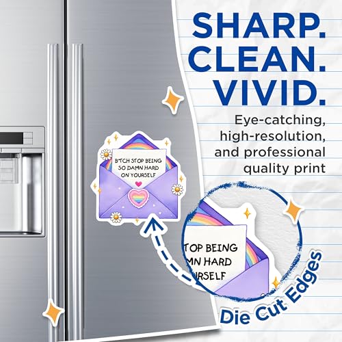 (2 Pack) Motivational Affirmation Magnets - Encouraging Words - Uplifting and Inspirational Decor - 5" On Longest Side - for Cars, Fridges, Toolboxes - Made in USA - MAG7521
