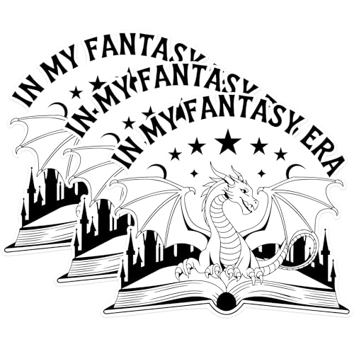 (3 Pack) Fantasy Dragon Decals - Book Decals - Mythical Creatures - 3 Inches On Longest Side - Easy Peel & Apply - Made in USA - 3MCS1419