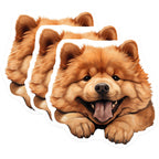 (3 Pack) Chow Chow Dog Decals - Cute Puppy - Laptop Decal - 3 Inches On Longest Side - Easy Peel & Apply - Made in USA - 3MCS8696