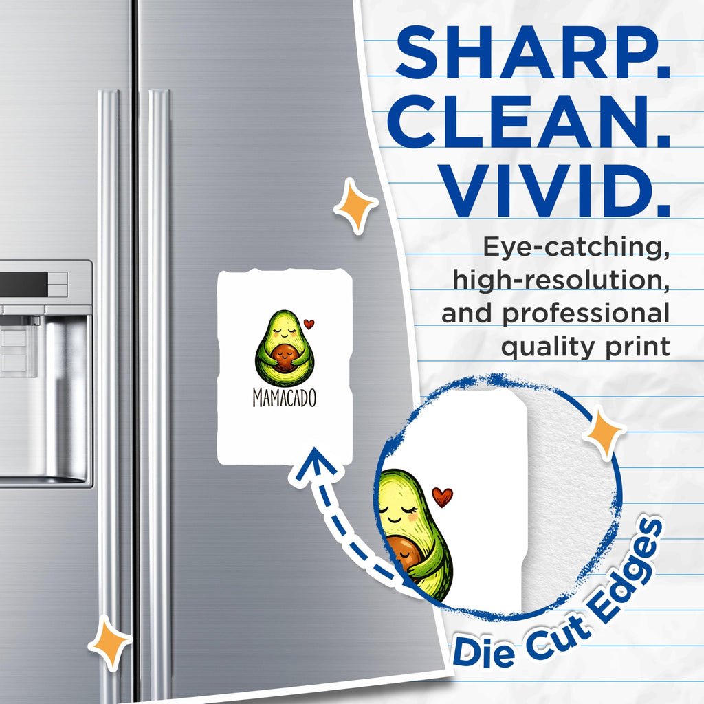 (2 Pack) Mamacado Magnets - Cute Avocado Mom - New Mom Pregnancy Announcement - Motherhood Celebration - 5 Inches On Longest Side - Thick Durable Magnet - Made in USA - MAG21432