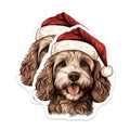(2 Pack) Santa Dog Magnets - Christmas Pet Lover Decor - Holiday Doodle Fridge Art - 5 Inches On Longest Side - Thick Durable Magnet - Made in USA - MAG27257