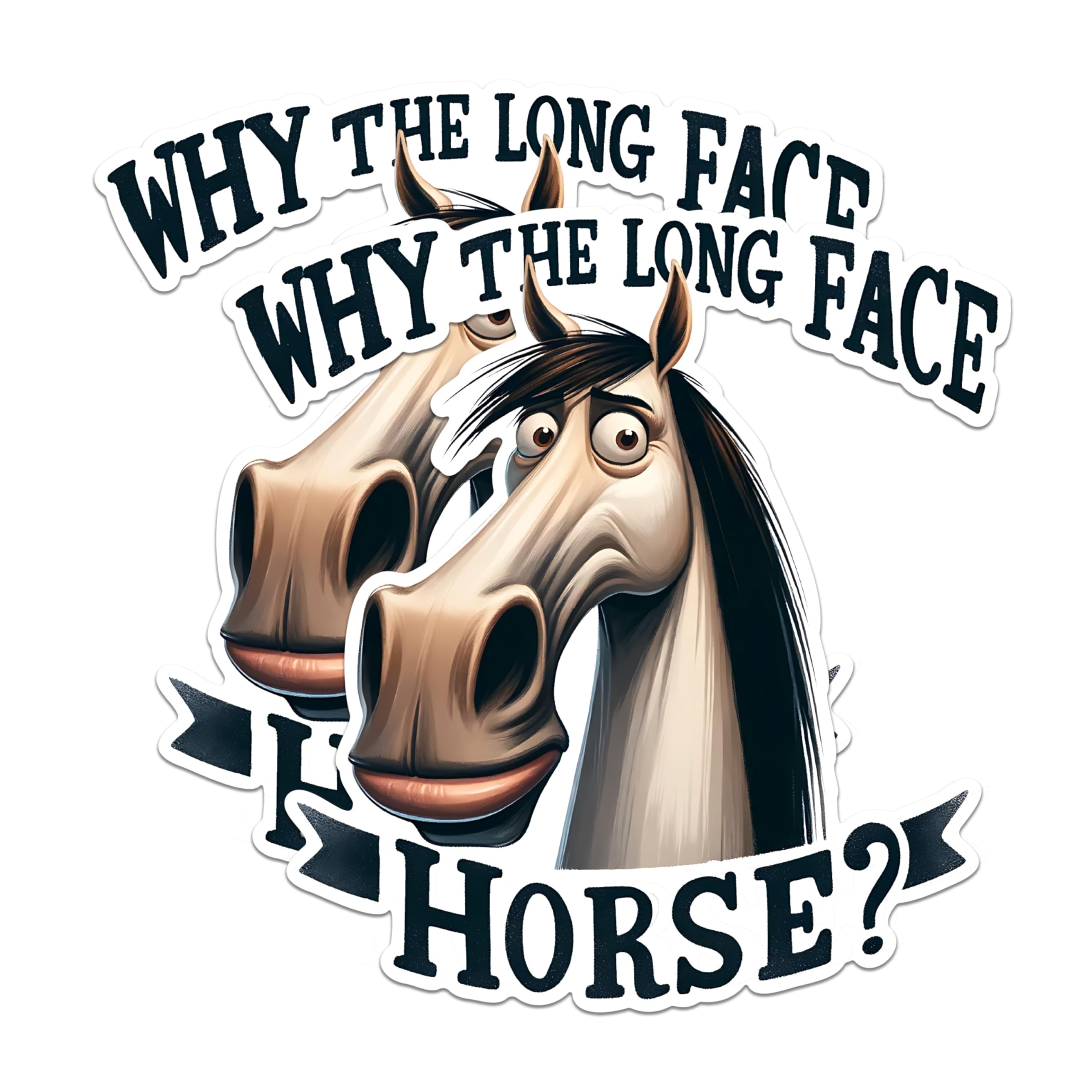 (2 Pack) Why The Long Face Horse Magnets - Funny Horse Magnets - Humorous Animal Magnets for Fridge- 5" On Longest Side - for Fridges, Toolboxes, Cars - Made in USA - MAG2640