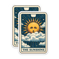 (2 Pack) The Sunshine Tarot Magnets - Celestial Sun Face Art - Mystical Divination Card Decor - 5 Inches On Longest Side - Thick Durable Magnet - Made in USA - MAG21363