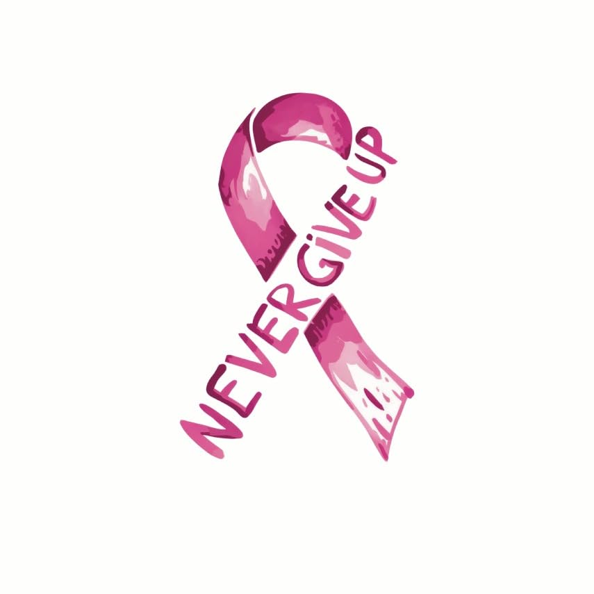 (3 Pack) Never Give Up Ribbon Decals - Motivational Decals - Inspirational Sticker - 3 Inches On Longest Side - Easy Peel & Apply - Made in USA - 3MCS7783