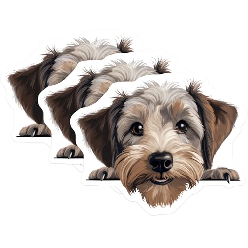 (3 Pack) Dog Breed Decals - Cute Terrier - Laptop Decal - 3 Inches On Longest Side - Easy Peel & Apply - Made in USA - 3MCS8713