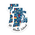(2 Pack) Rhode Island Magnets - Ocean State Map - Vacation Souvenir Refrigerator Magnets - 5" On Longest Side - Premium Magnet - for Cars, Refrigerators, Toolboxes, Lockers - Made in USA - MAG18869