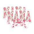 (2 Pack) Mama Floral Magnets - Delicate Pink Roses Botanical Pattern - Mother Appreciation Decor - Sweet Pink Ribbon Bow - 5 Inches On Longest Side - Thick Durable Magnet - Made in USA - MAG22432