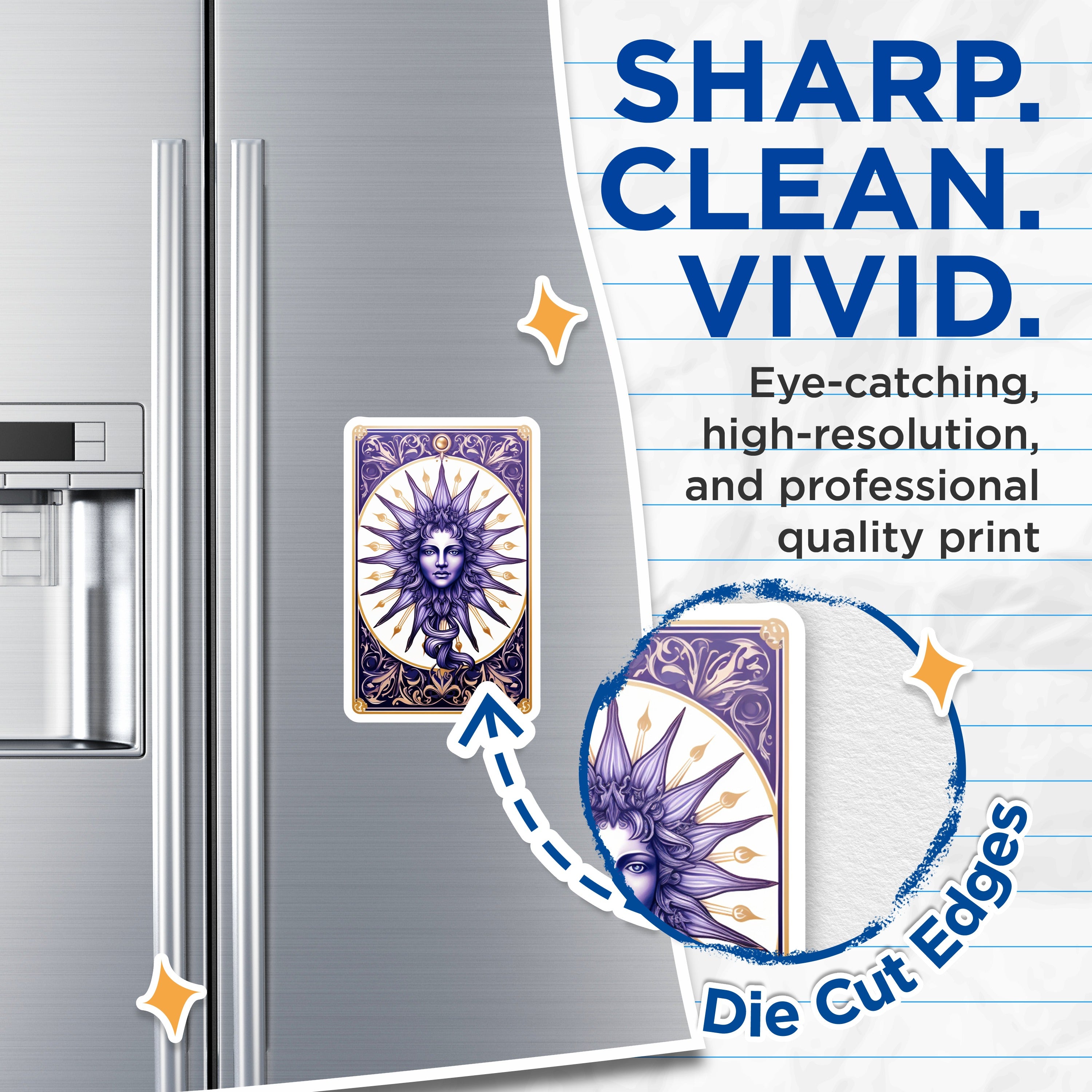 (2 Pack) Sun Goddess Magnets - Celestial Witchy Decor - Spiritual Altar Fridge Art - Baroque Mystical - 5 Inches On Longest Side - Thick Durable Magnet - Made in USA - MAG37667
