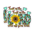 (2 Pack) Christian Faith Magnets - Trust in The Lord Scripture Sunflower Turquoise Leopard Print - 5 Inches On Longest Side - Thick Durable Magnet - Made in USA - MAG28150