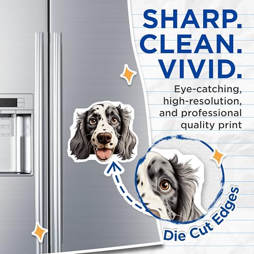 (2 Pack) Cute Dog Face Magnet - Pet Owner Gift Idea - 5" On Longest Side - Sticks to Smooth Flat Surfaces - Made in USA - MAG9976
