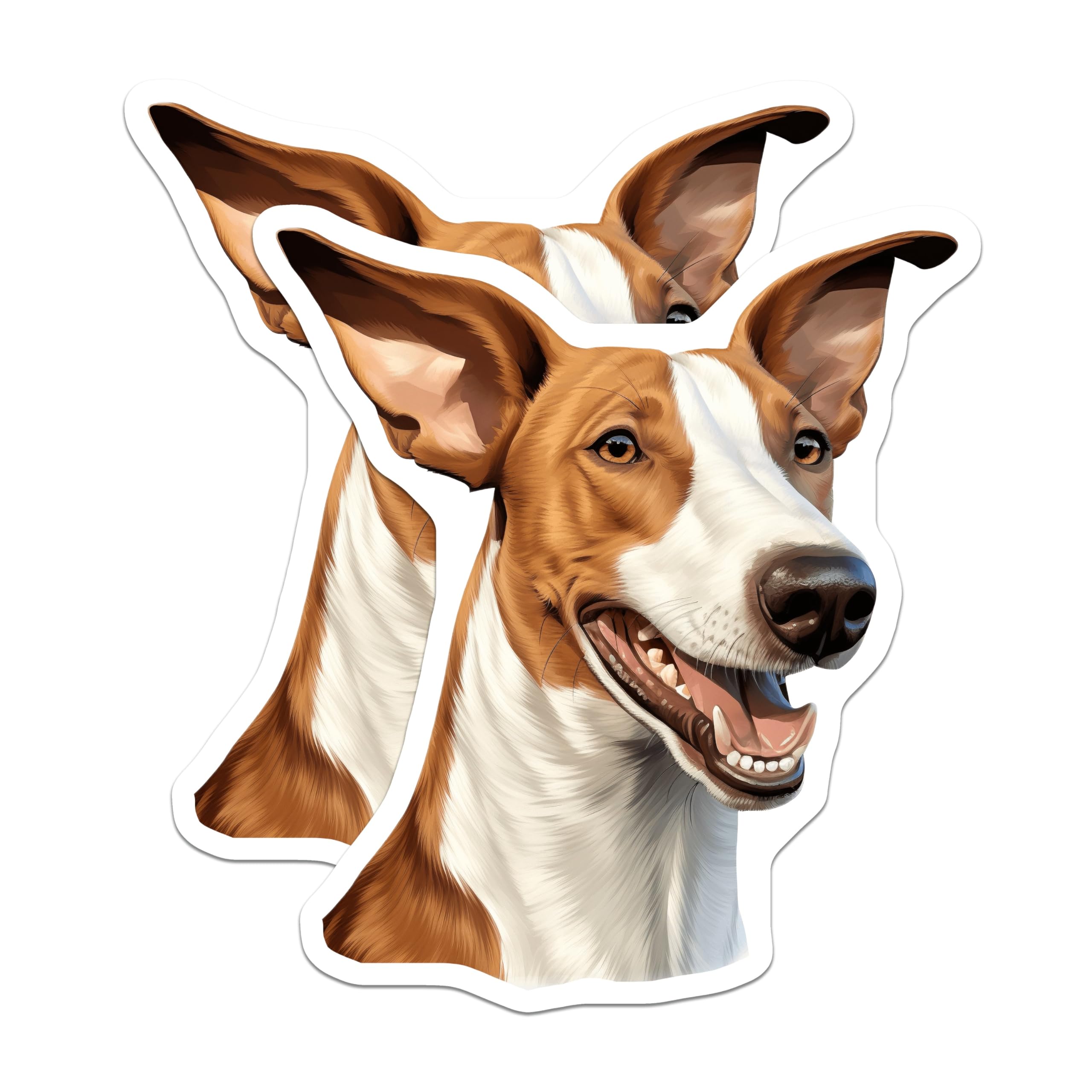 (2 Pack) Basenji Dog Magnets - Happy Pet Art for Dog Owners - Fridge Locker Whiteboard Home Decor - 5 Inches On Longest Side - Thick Durable Magnet - Made in USA - MAG29767