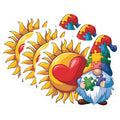 (3 Pack) Autism Awareness Decals - Puzzle Gnome Sun Heart - Support Autism Decals - 3 Inches On Longest Side - Easy Peel & Apply - Made in USA - 3MCS8607