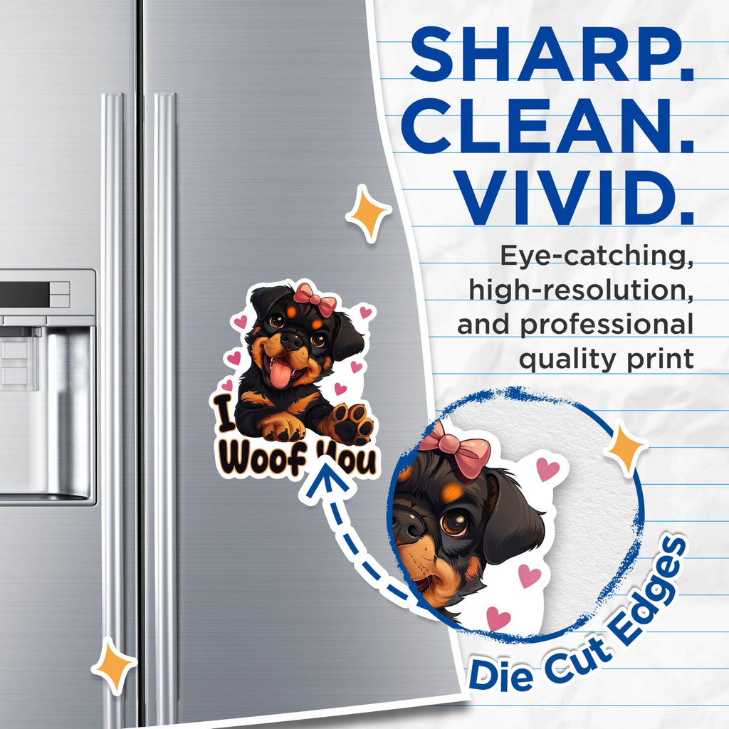 (2 Packs) I Woof You Cute German Shepherd Magnets - German Shepherd Dog Mom Dad Magnets - 5 Inches On Longest Side - Premium Magnet - for Fridges, Toolboxes, Cars - Made in USA - MAG2340
