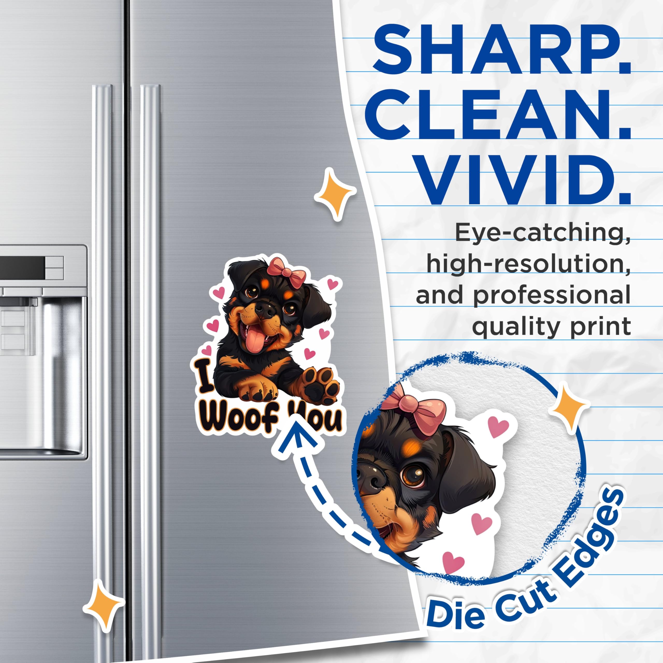 (2 Packs) I Woof You Cute German Shepherd Magnets - German Shepherd Dog Mom Dad Magnets - 5 Inches On Longest Side - Premium Magnet - for Fridges, Toolboxes, Cars - Made in USA - MAG2340