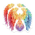 (2 Pack) Rainbow Phoenix Magnets - Mythical Bird Fantasy Decor - Vibrant Aesthetic Rebirth Symbol - 5 Inches On Longest Side - Thick Durable Magnet - Made in USA - MAG37191