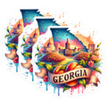 (3 Pack) Georgia State Decals - Peach State Laptop Decals - Southern Pride Stickers- 3 Inches On Longest Side - Easy Peel & Apply - Made in USA - 3MCS5655
