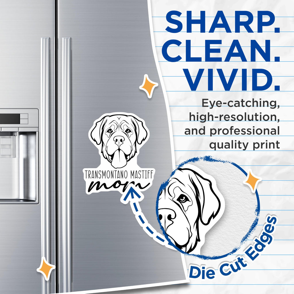 (2 Pack) Transmontano Mastiff Mom Magnets - Dog Mom Accessory - Breed Specific Pet Decor - 5 Inches On Longest Side - Thick Durable Magnet - Made in USA - MAG27049