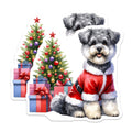 (2 Pack) Santa Schnauzer Dog Magnets - Christmas Tree Holiday Decor - Festive Pet Collectible - 5 Inches On Longest Side - Thick Durable Magnet - Made in USA - MAG23452