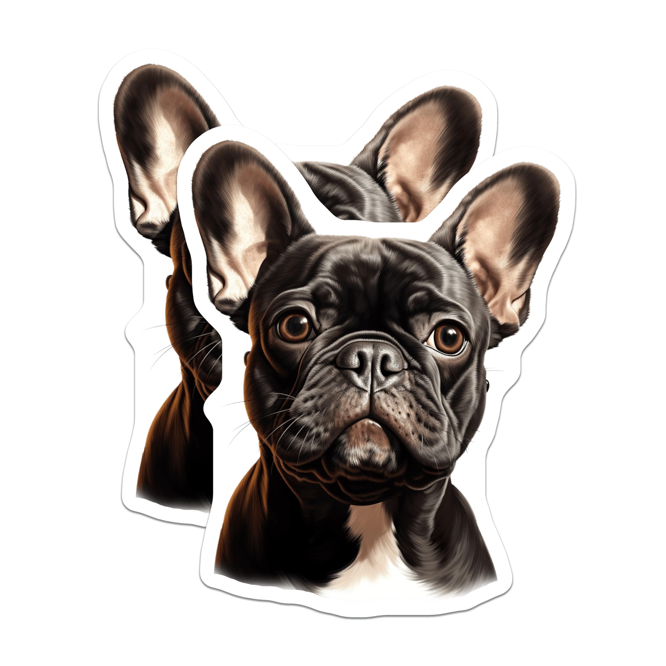 (2 Pack) Black French Bulldog Magnets - Frenchie Dog Lover Decor - Pet Owner Collectible Art - Puppy Fridge Magnet Set - 5 Inches On Longest Side - Thick Durable Magnet - Made in USA - MAG30254