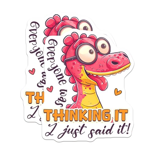 (2 Pack) Funny Dinosaur Magnets - Everyone was Thinking It I Just Said It - Cute Fridge Magnets - Quirky Kitchen - 5" On Longest Side - for Cars, Fridges, Toolboxes - Made in USA - MAG4377
