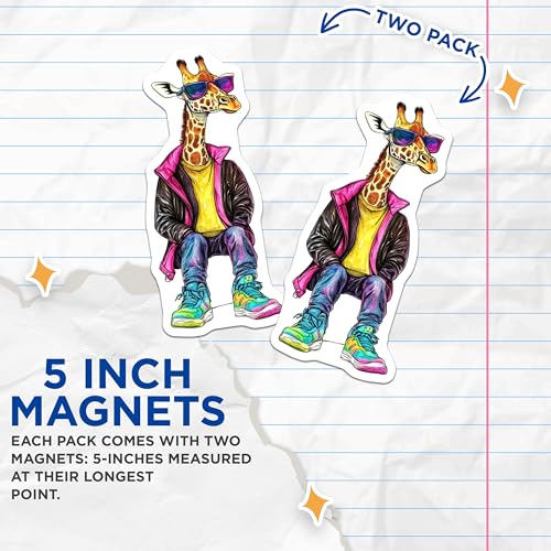 (2 Pack) Animal Lover's Decor Magnet - Office Accessories - 5" On Longest Side - Sticks to Smooth Flat Surfaces - Made in USA - MAG9500