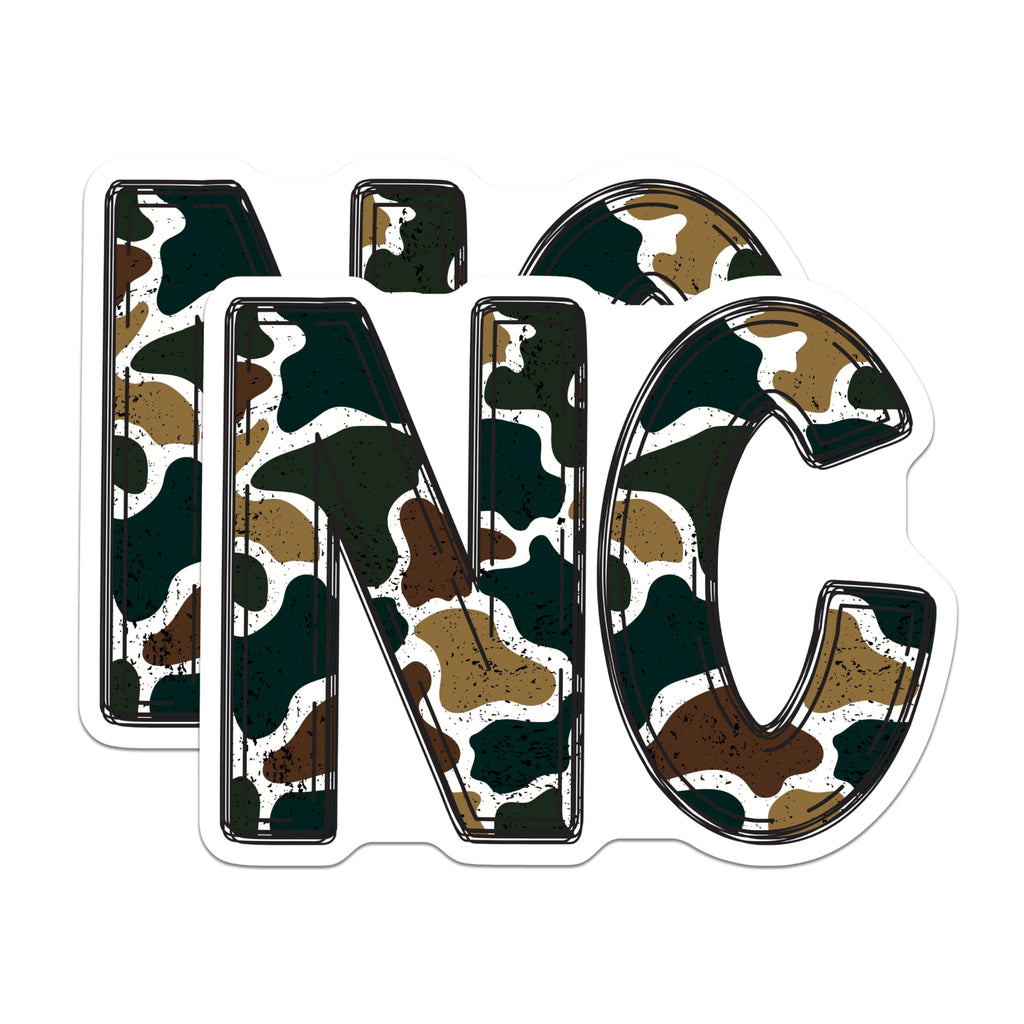 (2 Pack) North Carolina Magnets - NC Camouflage Design - Military Style Decor - 5 Inches On Longest Side - Thick Durable Magnet - Made in USA - MAG21236