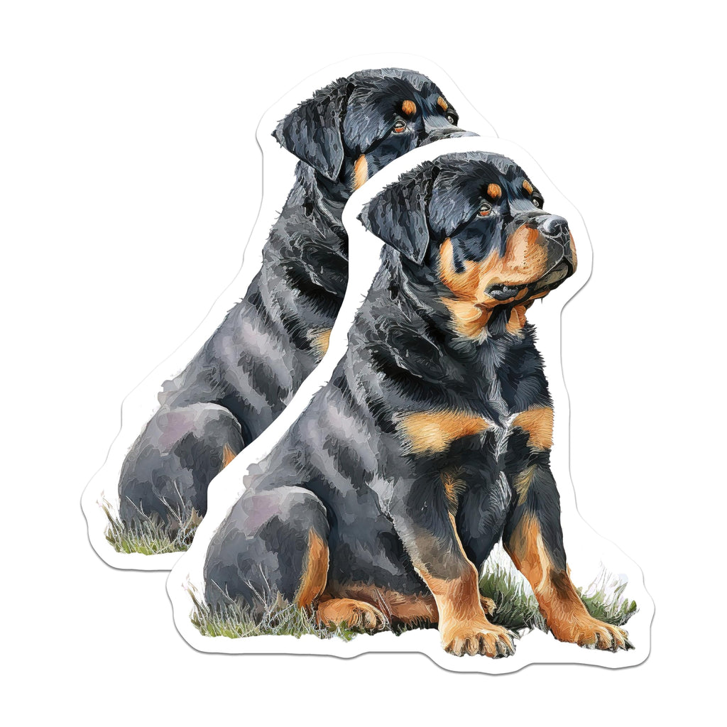 (2 Pack) Rottweiler Dog Magnets - Cute Puppy Decor - Dog Lover Accessories - 5" On Longest Side - Premium Magnet - for Cars, Refrigerators, Toolboxes, Lockers - Made in USA - MAG16440