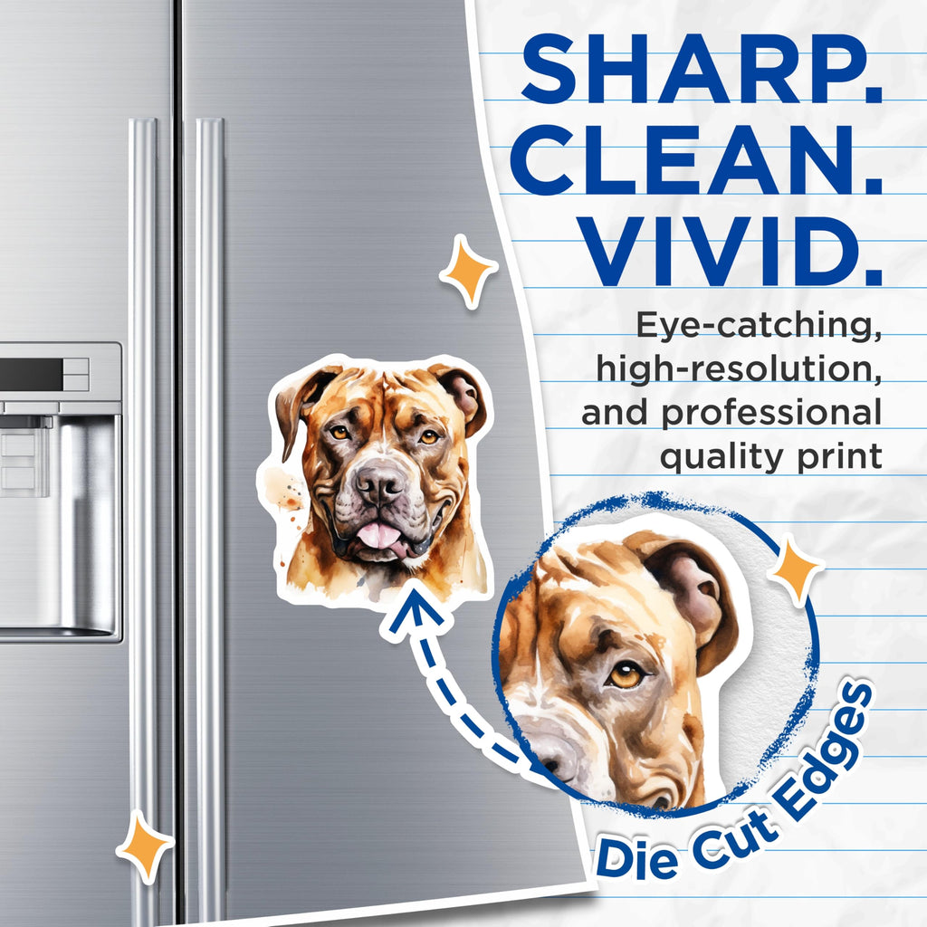 (2 Pack) Watercolor Dog Magnets - Brawny Dog Art - Pet Lover Kitchen Decor - 5 Inches On Longest Side - Thick Durable Magnet - Made in USA - MAG30179