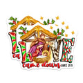 (2 Pack) Nativity Scene Magnets - Christmas Love Came Down Decor - Luke 2 11 Scripture Art - Religious Refrigerator - 5 Inches On Longest Side - Thick Durable Magnet - Made in USA - MAG24181