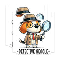 (2 Pack) Detective Beagle Stickers - Cute Dog Stickers - Investigator Dog Decals - 5" On Longest Side - Sticks to Smooth Flat Surfaces - Made in USA - BMCS3638