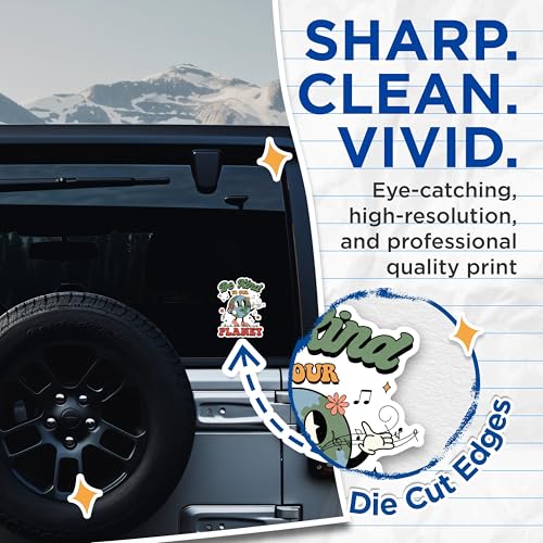 (2 Pack) Be Kind to Our Planet Stickers - Eco-Friendly Earth Stickers - Environmental Awareness Stickers - 5" On Longest Side - Sticks to Any Smooth Flat Surface - Made in USA - BMCS2851
