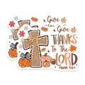 (2 Pack) Give Thanks Lord Magnets - Christian Cross Pumpkin Fall Decor - Thanksgiving Inspirational Fridge Accessory - 5 Inches On Longest Side - Thick Durable Magnet - Made in USA - MAG27610