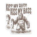 (2 Pack) Humorous Fishing Magnets - Sasquatch Bigfoot Angler Kitchen Decor - Kiss My Bass Refrigerator Magnets - 5 Inches On Longest Side - Thick Durable Magnet - Made in USA - MAG21158