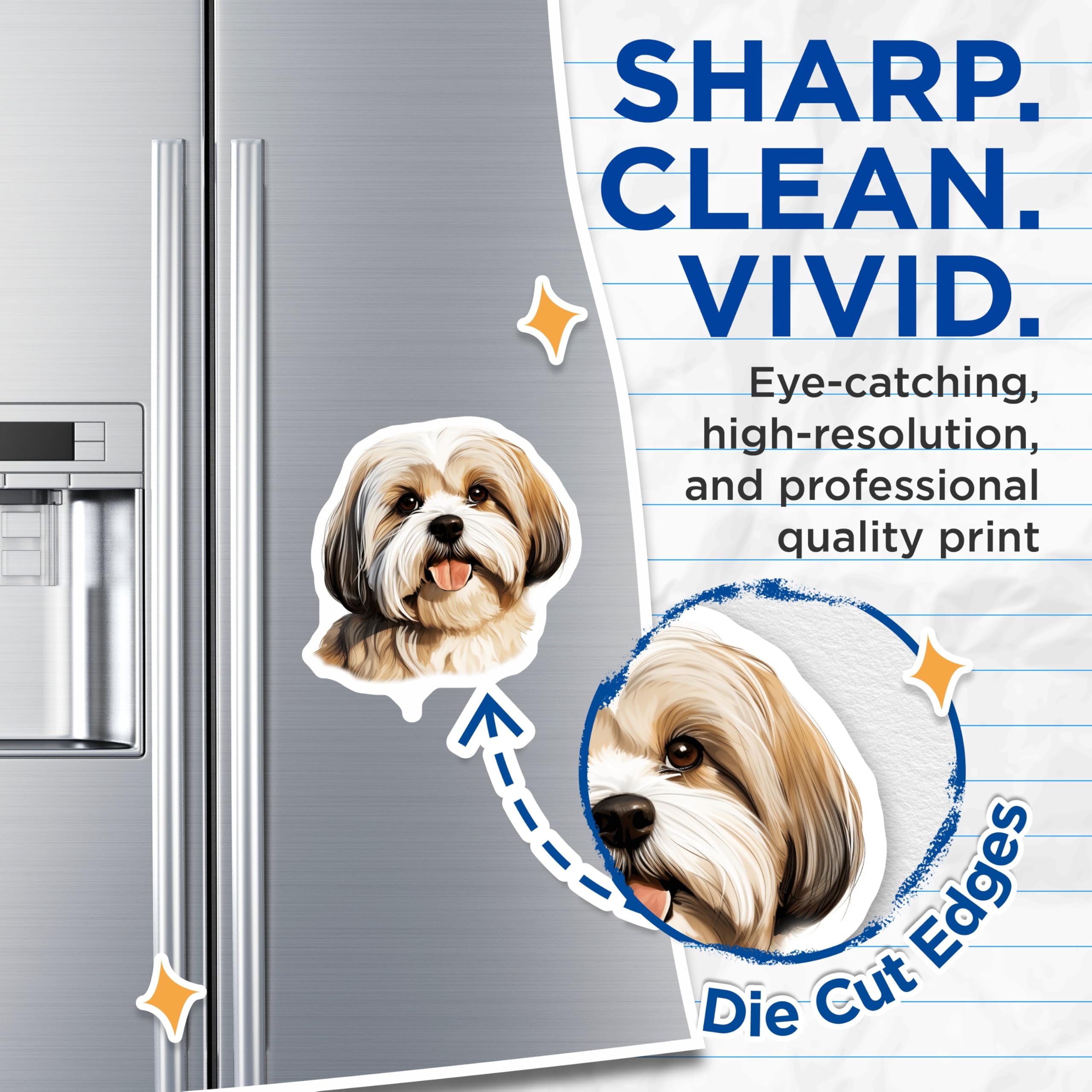 (2 Pack) Shih Tzu Magnets - Dog Breed Pet Lover Decor - Cute Shih Tzu Owner Accessory - Dog Mom Dad - 5 Inches On Longest Side - Thick Durable Magnet - Made in USA - MAG30748
