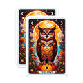 (2 Pack) Mystic Owl Magnets - Vibrant Celestial Art - Bohemian Fridge Decor - 5 Inches On Longest Side - Thick Durable Magnet - Made in USA - MAG22175