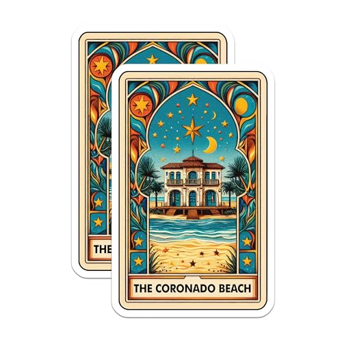 (2 Pack) Coastal Home Decor Magnet - Vibrant Beach Scenery - California Vacation Keepsake - 5" On Longest Side - Sticks to Smooth Flat Surfaces - Made in USA - MAG9942
