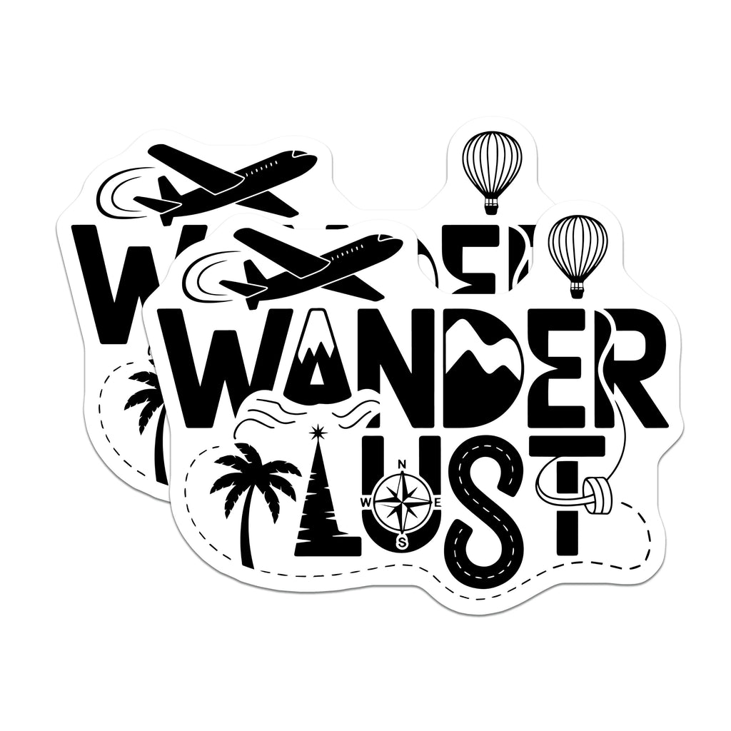 (2 Pack) Wanderlust Travel Magnets - Adventure Explorer Decor - Vacation Planner Souvenir - Global Journey Magnets - 5 Inches On Longest Side - Thick Durable Magnet - Made in USA - MAG39629