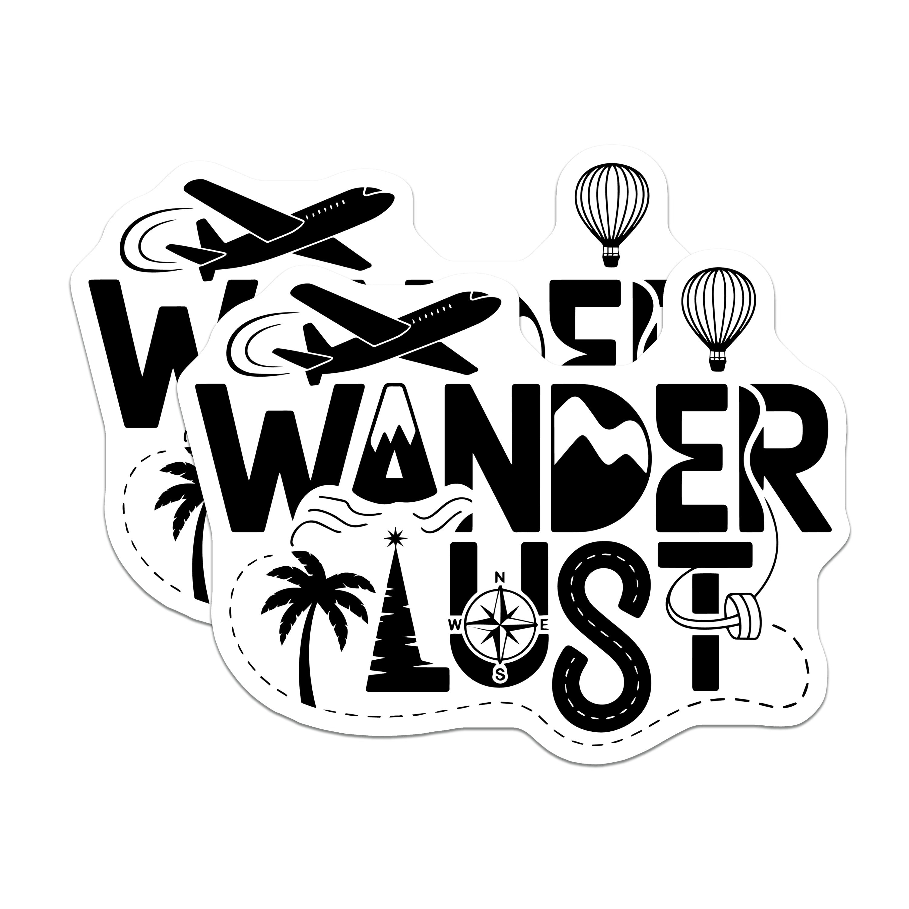 (2 Pack) Wanderlust Travel Magnets - Adventure Explorer Decor - Vacation Planner Souvenir - Global Journey Magnets - 5 Inches On Longest Side - Thick Durable Magnet - Made in USA - MAG39629
