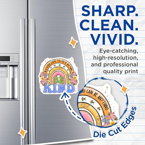(2 Pack) Be Kind Magnets - Positive Quote - Inspirational - Rainbow Design - Motivational Magnets for Home - 5" On Longest Side - for Cars, Fridges, Toolboxes - Made in USA - MAG4164