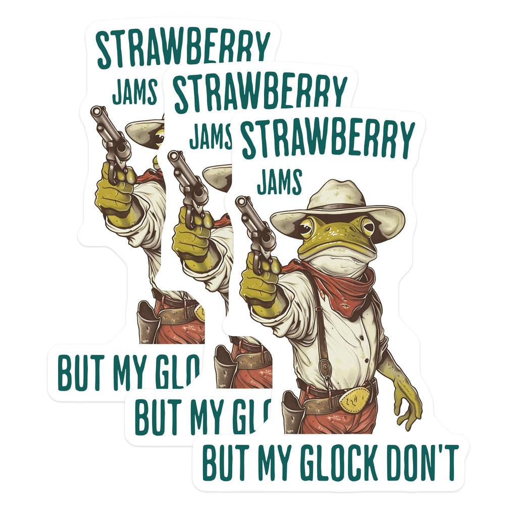 (3 Pack) Frog Cowboy Decals - Funny Western - Gun Meme Stickers - 3 Inches On Longest Side - Easy Peel & Apply - Made in USA - 3MCS2258