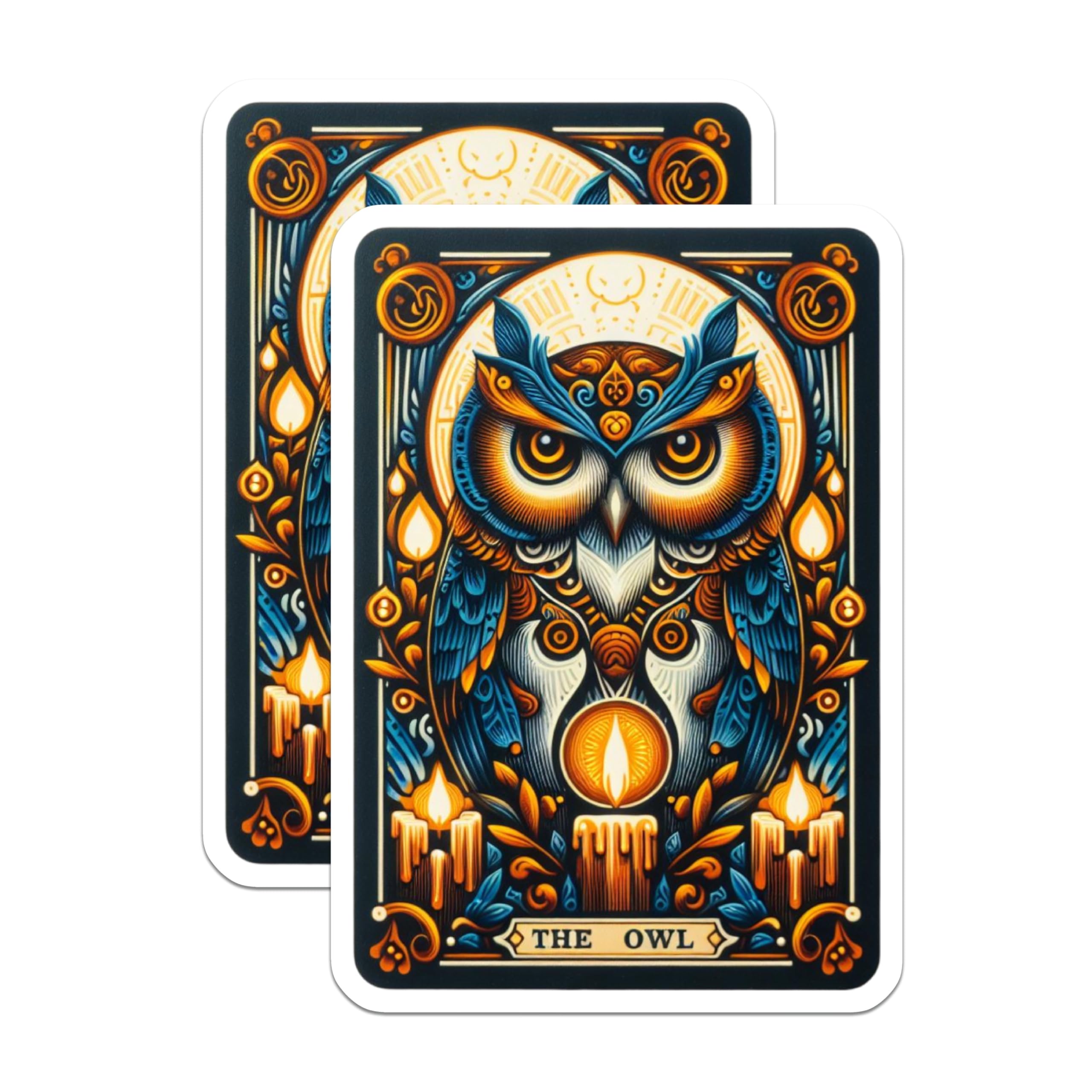 (2 Pack) Mystical Owl Magnets - Bohemian Animal Art - Spiritual Decor - Psychedelic Fridge Magnets - 5 Inches On Longest Side - Thick Durable Magnet - Made in USA - MAG22952