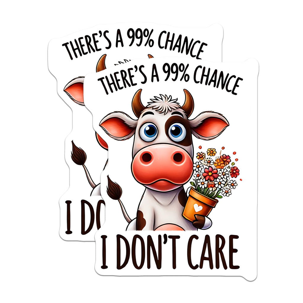 (2 Pack) Funny Cow Magnets - Sarcastic Saying Decor - I Dont Care Refrigerator Magnets - 5" On Longest Side - Premium Magnet - for Cars, Refrigerators, Toolboxes, Lockers - Made in USA - MAG14286