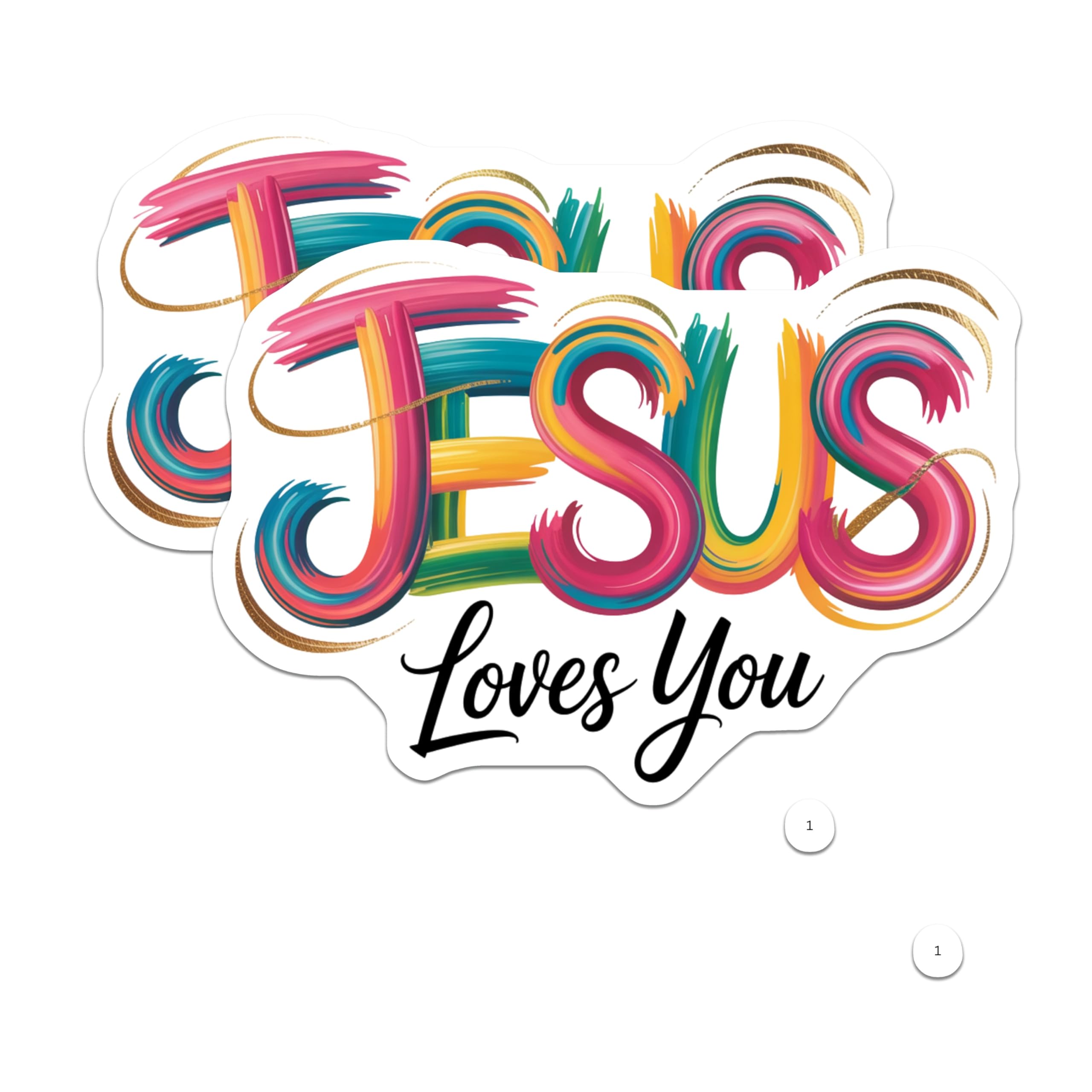 (2 Pack) Jesus Loves You Christian Magnets - Inspirational Religious Decor - Faith Affirmation Reminders - 5 Inches On Longest Side - Thick Durable Magnet - Made in USA - MAG26008