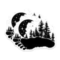 (2 Pack) Bigfoot Footprint Magnets - Pine Forest Night Sky - Cryptid Lore Souvenirs - 5 Inches On Longest Side - Thick Durable Magnet - Made in USA - MAG20929