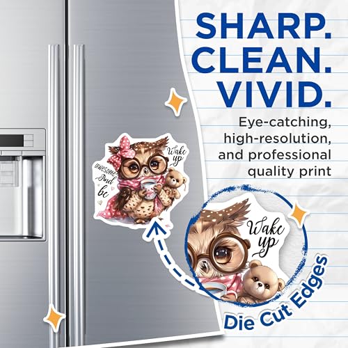 (2 Pack) Cute Owl Magnets - Wake Up Awesome Magnet - Cute Animal Magnets - 5" On Longest Side - for Cars, Fridges, Toolboxes - Made in USA - MAG4360