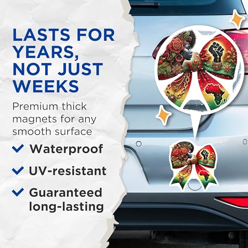(2 Pack) Afrocentric Pride Magnets Magnets - African Culture - Empowerment Symbol - 5" On Longest Side - Made in USA - Sticks to Refrigerators & Metal Surfaces - MAG8615