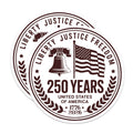 (2 Pack) USA 250th Anniversary Magnets - Patriotic American Decor - United States History Souvenir - 5 Inches On Longest Side - Thick Durable Magnet - Made in USA - MAG36537