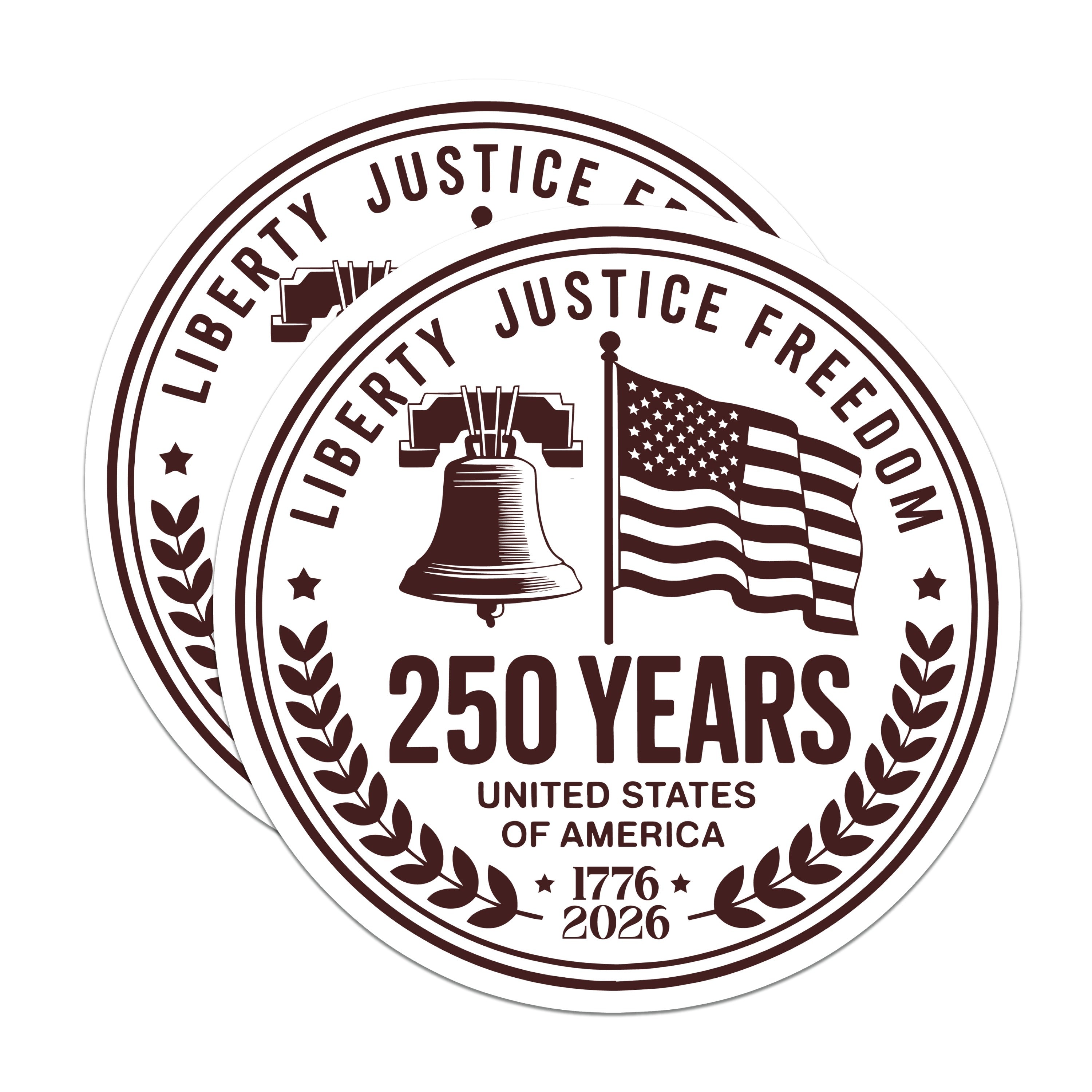 (2 Pack) USA 250th Anniversary Magnets - Patriotic American Decor - United States History Souvenir - 5 Inches On Longest Side - Thick Durable Magnet - Made in USA - MAG36537